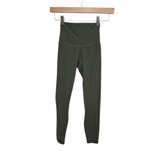 Lululemon Align Ribbed High-Rise Pant 25"‎ Olive Green W5FJTS Nulu Size 0